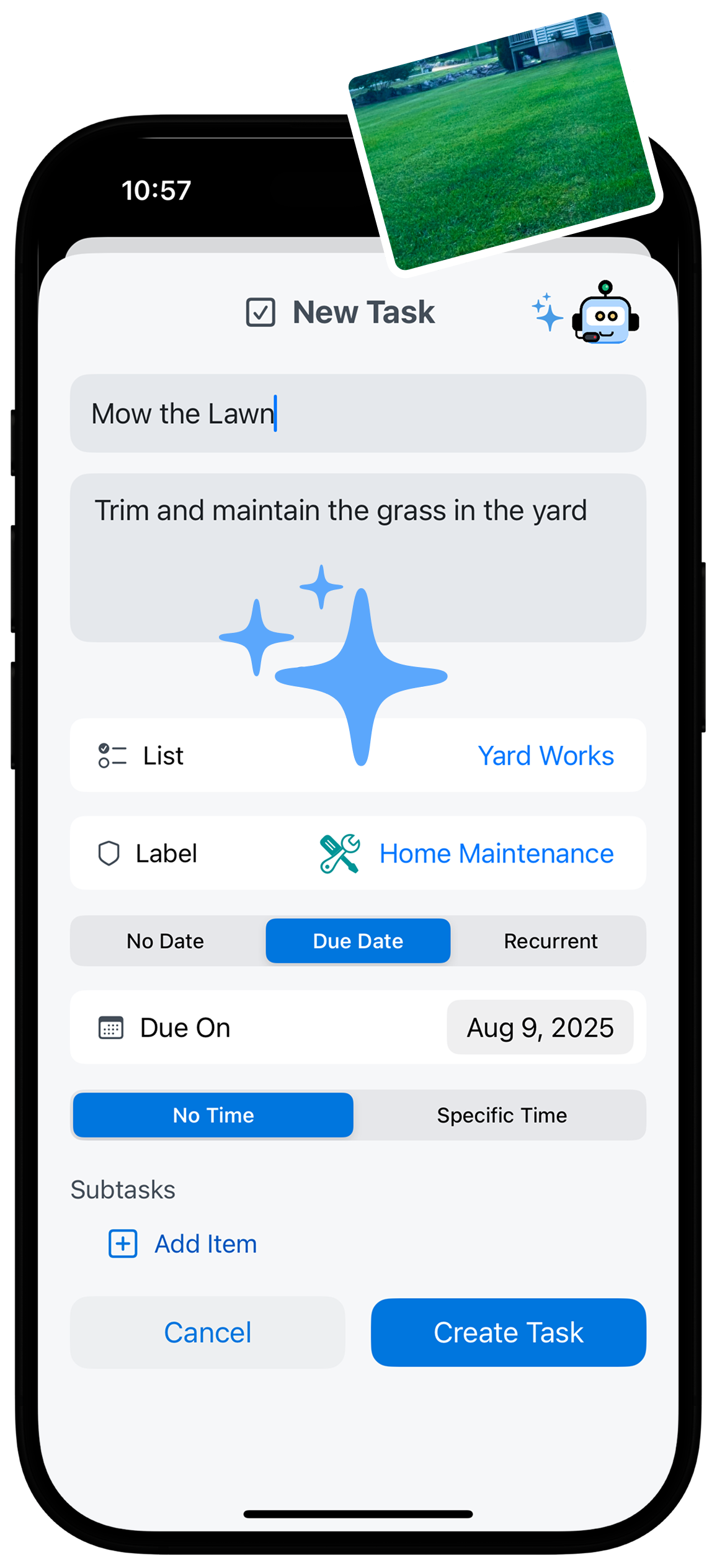 TaskBot App Interface