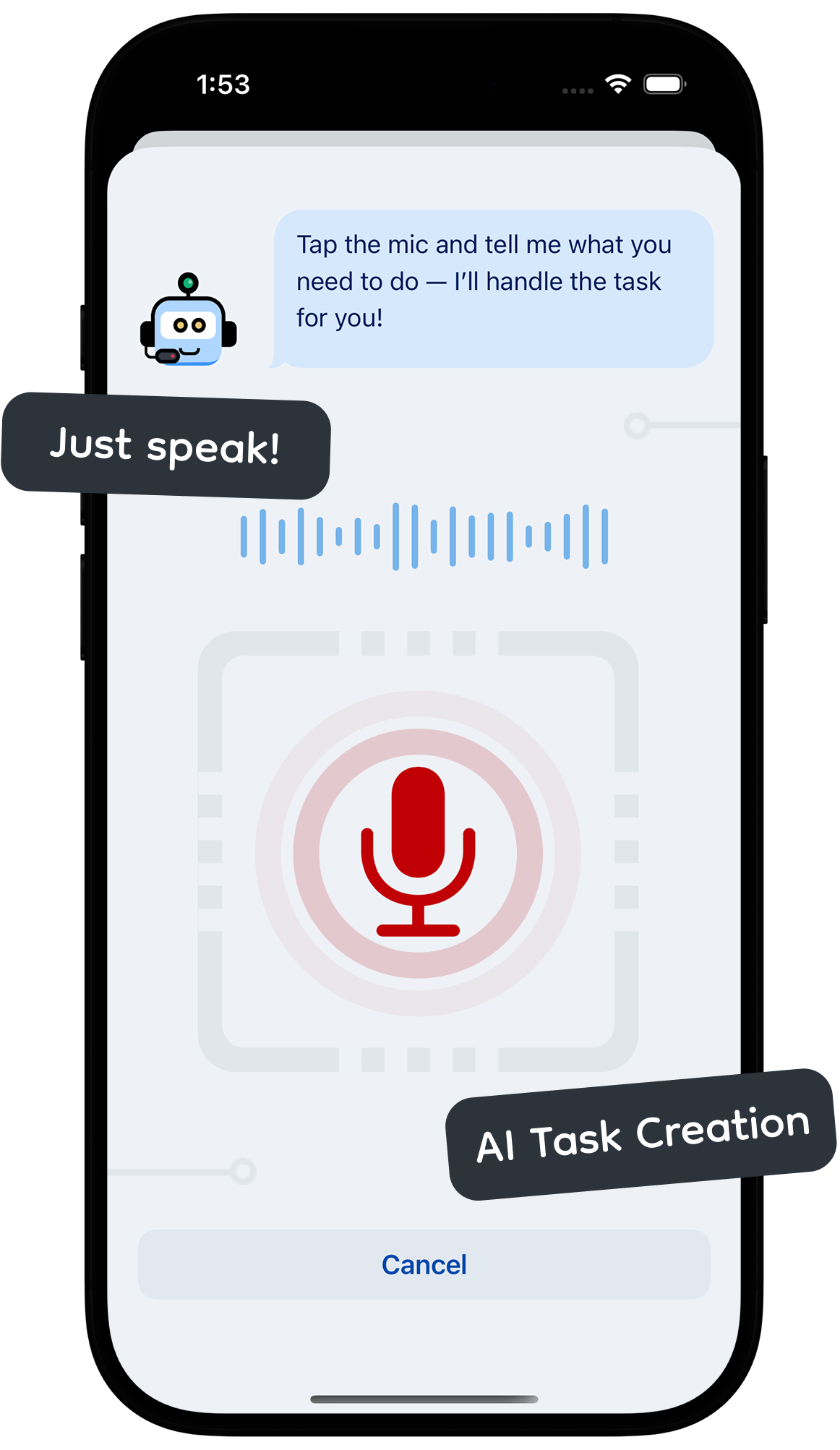 TaskBot App Interface